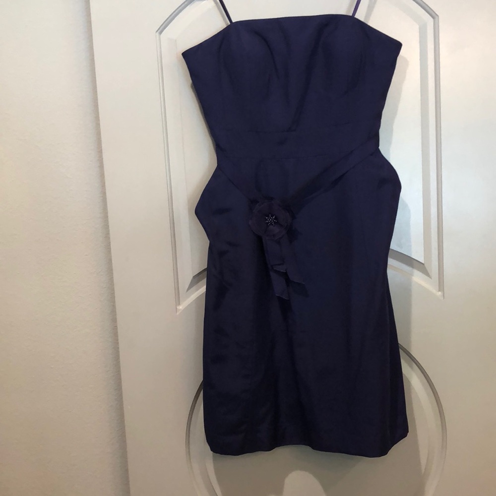 Glint purpley-blue strapless dress. NWT!